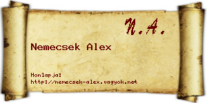 Nemecsek Alex névjegykártya
